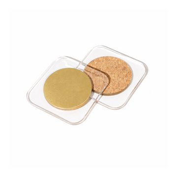 Porta Copos Clear Gold - Kit com 2