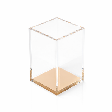 Porta Canetas Clear Gold
